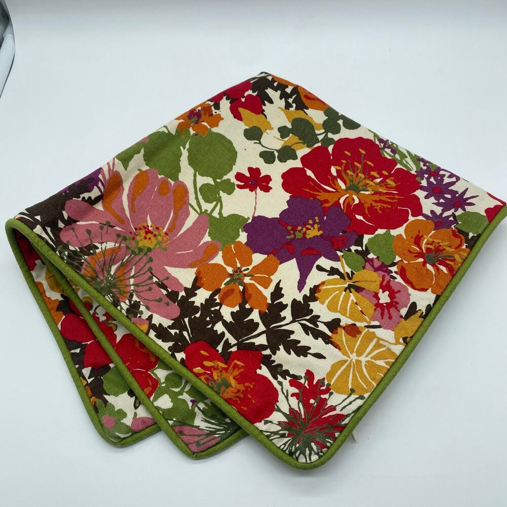 Potterybarn Colorful Floral 20 x 20 Pillow Cover 2008 Linen Cotton Blend